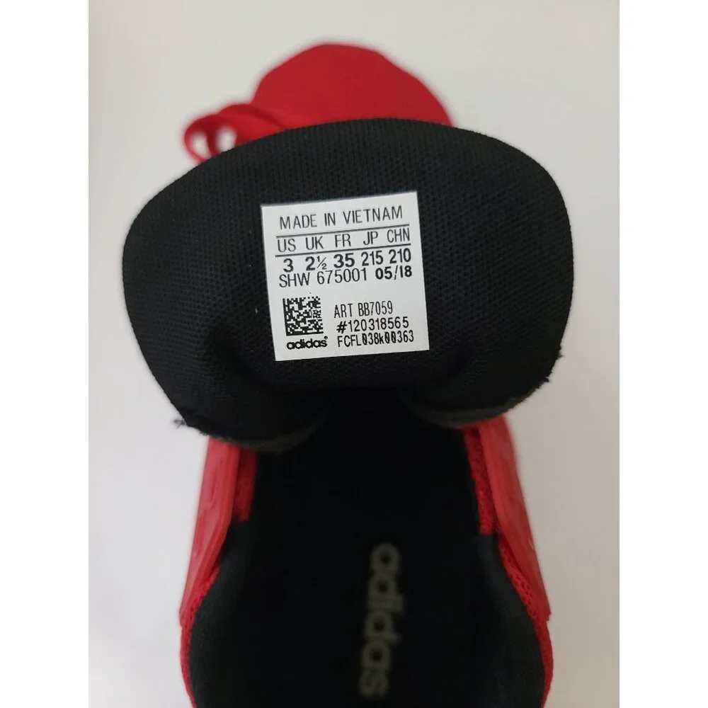 Adidas Duramo 9 Red White Cloudfoam Lite Racer Sneakers Men's Size 3 (BB7059) - Picture 7 of 8